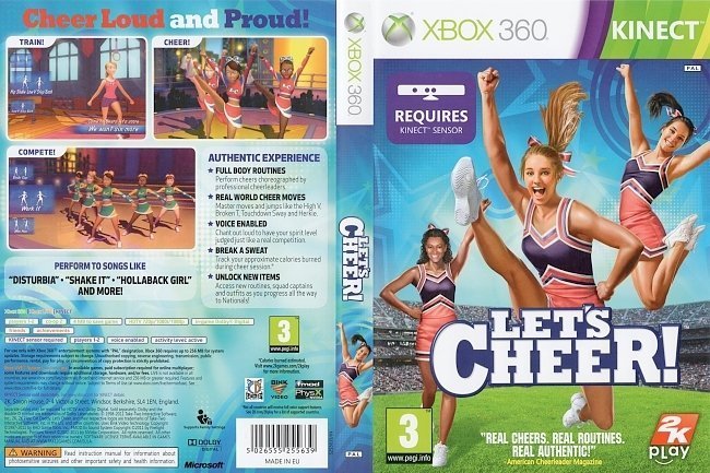dvd cover Kinect Let's Cheer (2011) PAL
