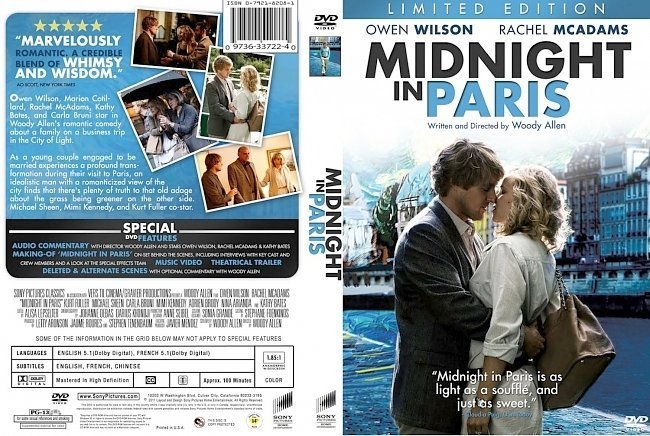 dvd cover Midnight In Paris