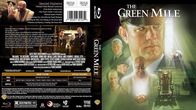 dvd cover The Green Mile Blu ray
