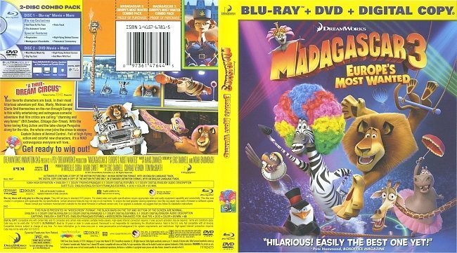 dvd cover Madagascar 3: Europe's Most Wanted WS R1 Blu-Ray