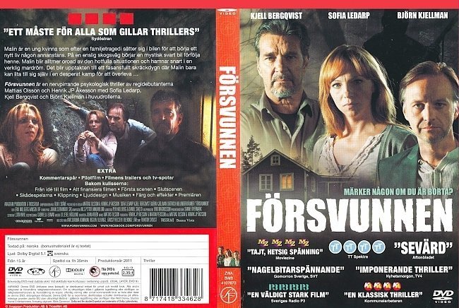 dvd cover gone "FÃ¶rsvunnen" Sweden (2011) - front