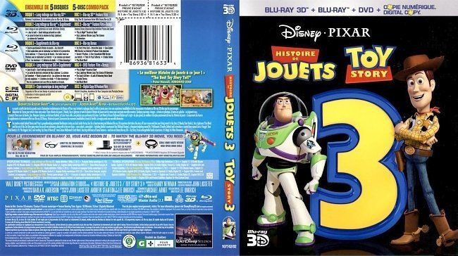 dvd cover Toy Story 3 3D Histoire De Jouets 3 3D