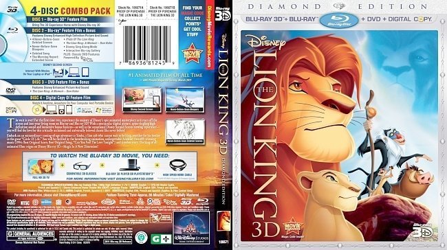 dvd cover The Lion King 3D