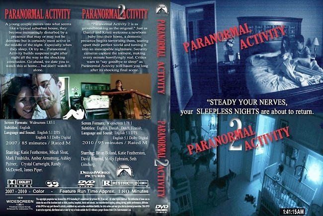 dvd cover Paranormal Activity/Paranormal Activity 2 R4 CUSTOM