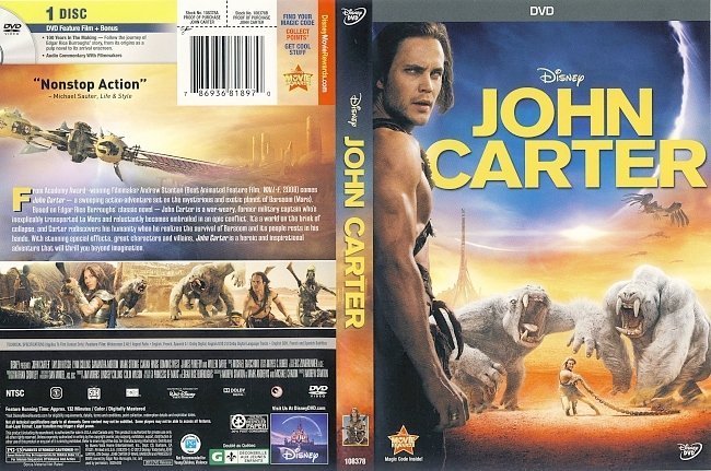 dvd cover John Carter WS R1