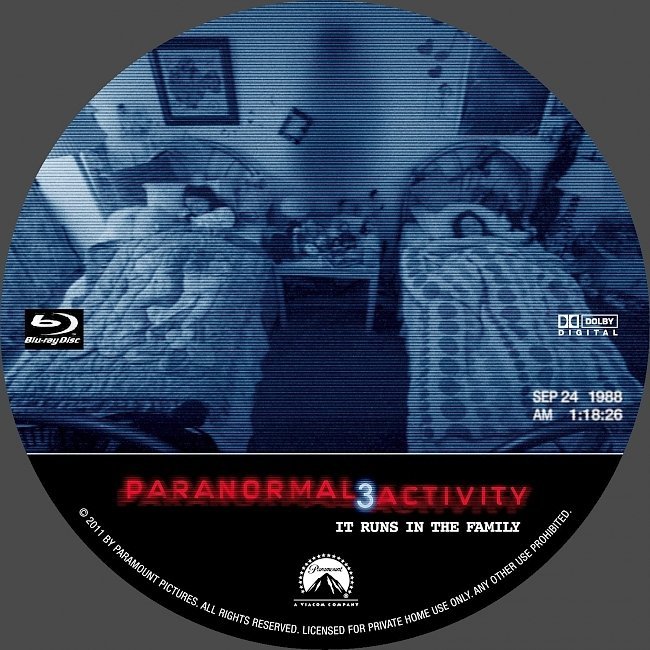 dvd cover Paranormal Activity 3