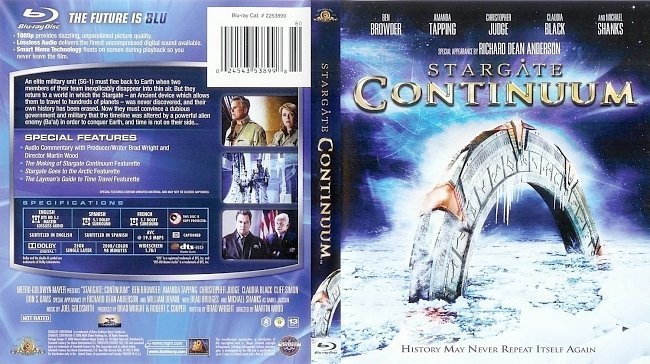 dvd cover Stargate Continuum Bluray f