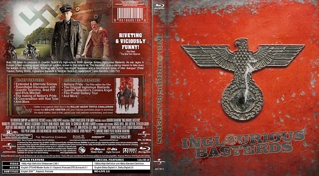 dvd cover Inglourious Basterds Blu ray V1