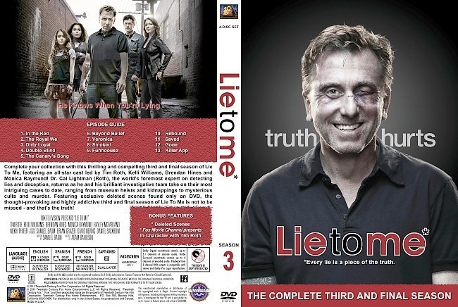 dvd cover Lie To Me: Season 3 (2010) R1 CUSTOM