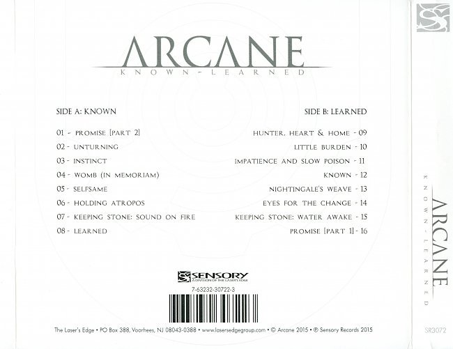 dvd cover Arcane - Known - Learned