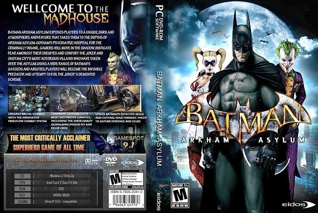 dvd cover Batman Arkham Asylum