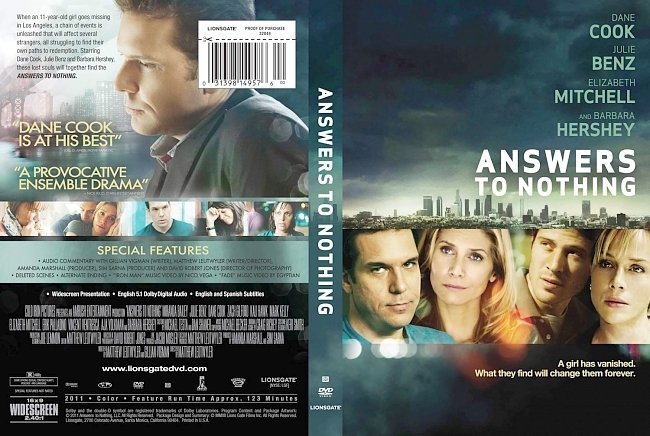 dvd cover Answers To Nothing