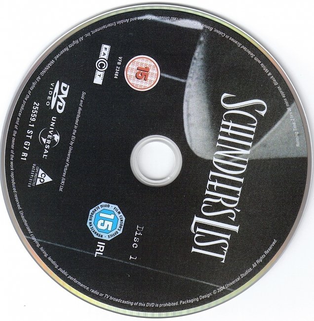 dvd cover Schindler's List (1993) R2