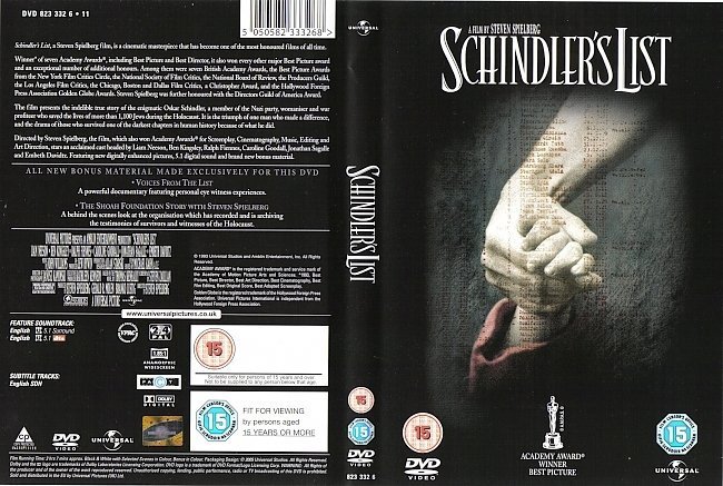 dvd cover Schindler's List (1993) R2
