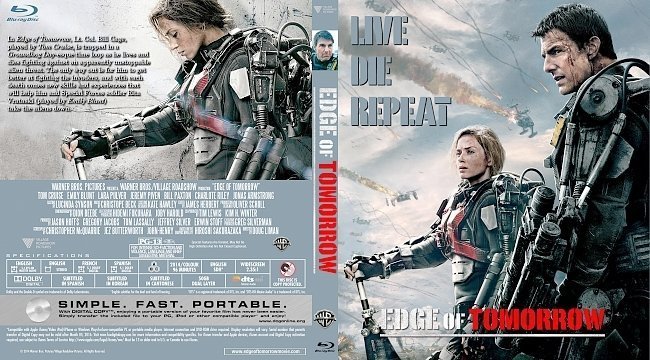 dvd cover Edge of Tomorrow R0 Custom Blu-Ray
