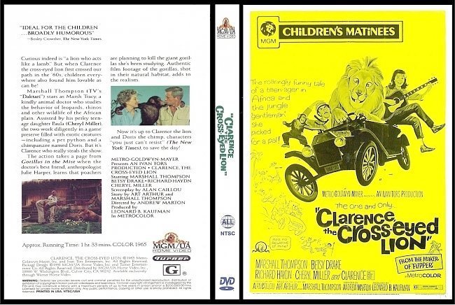 dvd cover Clarence The Cross Eyed Lion