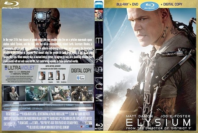 dvd cover Elysium R2 (Blu-Ray Movie) Custom