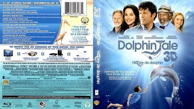 dvd cover Dolphin Tale 3D Histoire de Dauphin 3D