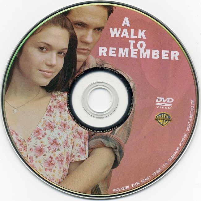 dvd cover A Walk To Remember (2002) R1