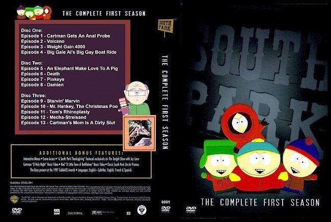 dvd cover South Park Season 1 Single