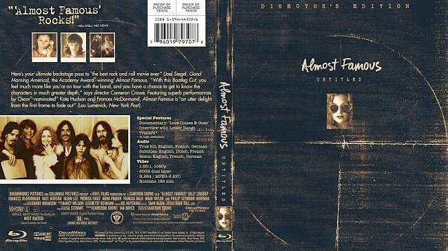 dvd cover Almost Famous Bluray f