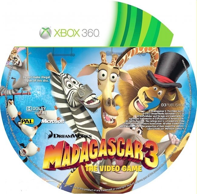 dvd cover Madagascar 3: The Video Game PAL