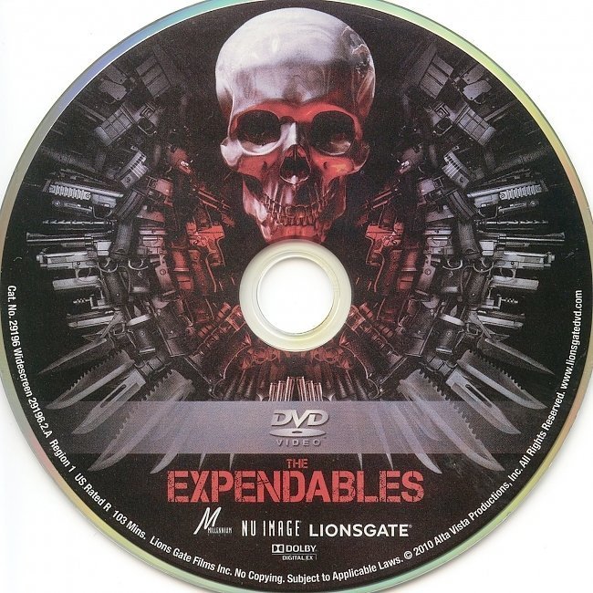 dvd cover The Expendables (2010) R1