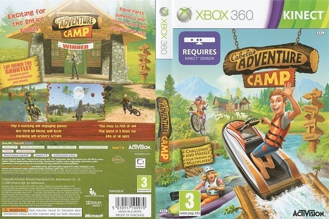 dvd cover Kinect Cabela's Adventure Camp (2011) PAL