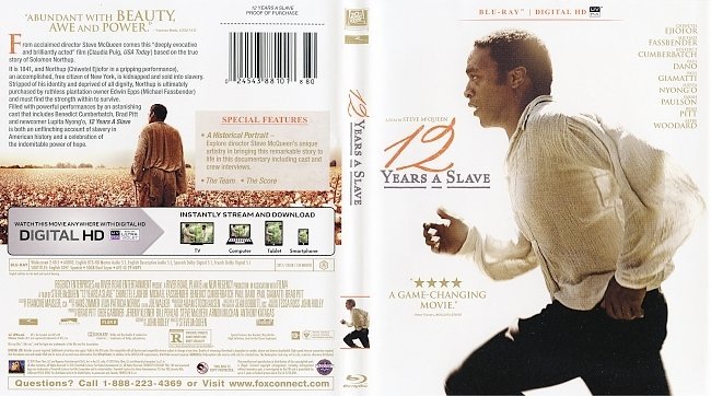 dvd cover 12 Years A Slave R1 Blu-Ray