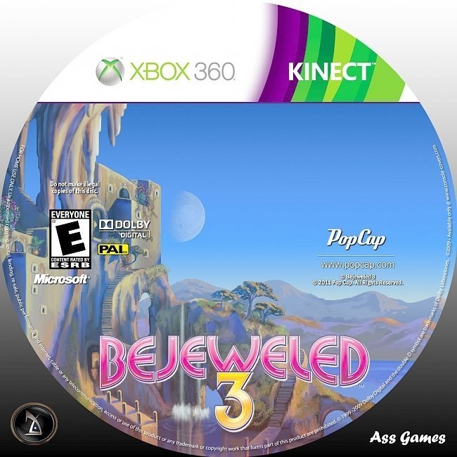 dvd cover Kinect: Bejeweled 3 PAL