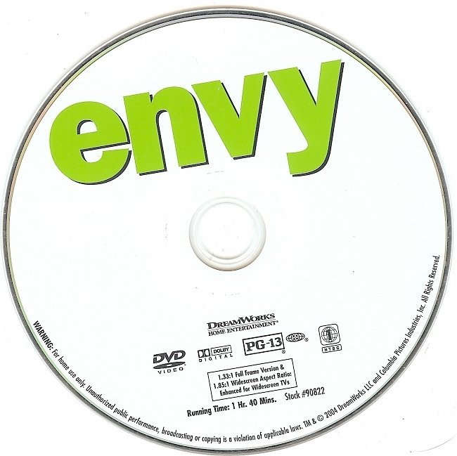 dvd cover Envy (2004) R1