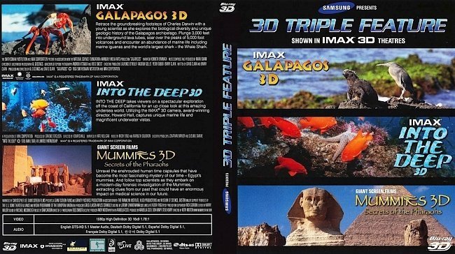 dvd cover IMAX Galapagos / Into the Deep / Mummies 3D