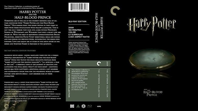 dvd cover Harry Potter And The Half Blood Prince The Criterion Collection