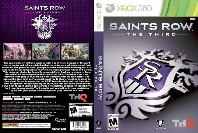 dvd cover Saints Row The Third