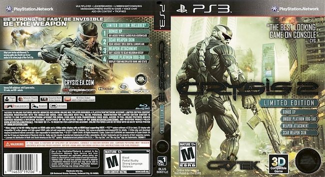 dvd cover Crysis 2 Limited Edition NTSC f