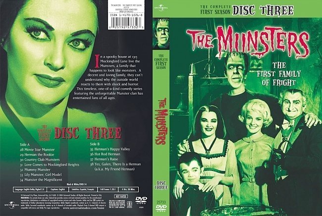 dvd cover The Munsters Season 1 Disc 3