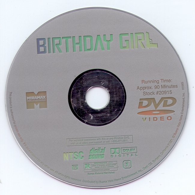 dvd cover Birthday Girl (2001) WS R1
