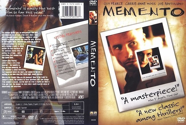 dvd cover Memento (2000) WS R1