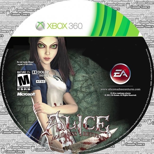 dvd cover Alice: Madness Returns NTSC CUSTOM