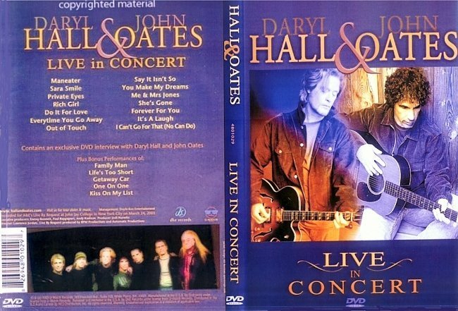 dvd cover Hall & Oates - Live In Concert