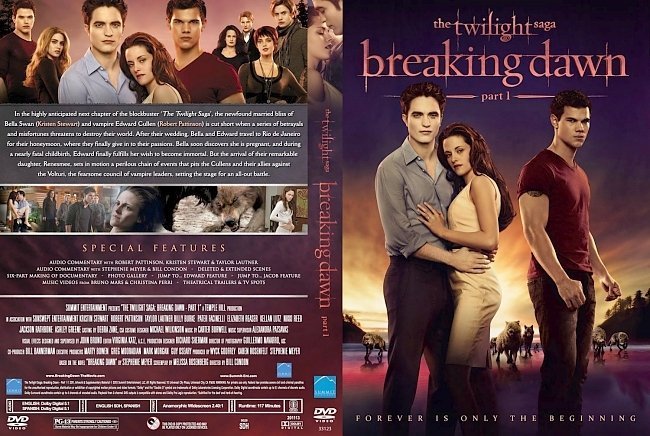 dvd cover The Twilight Saga Breaking Dawn Part 1