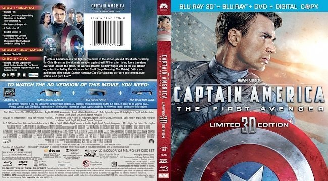 dvd cover Captain America The First Avenger 3D