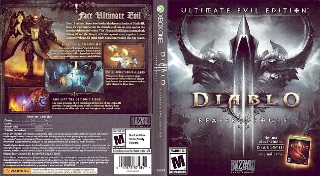 dvd cover Diablo III: Ultimate Evil Edition NTSC