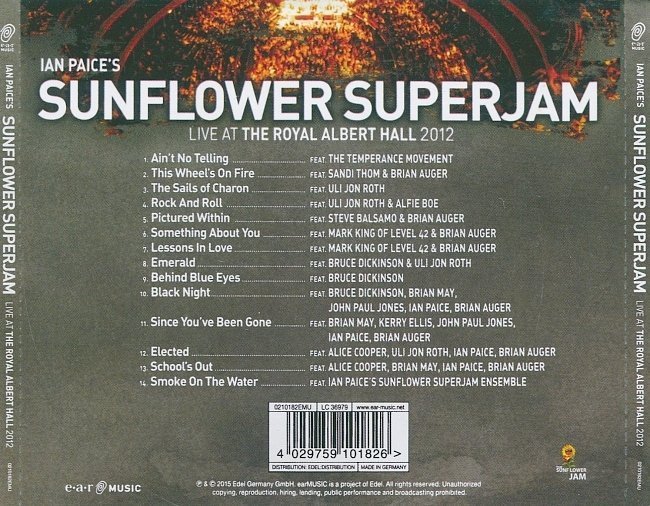 dvd cover Ian PaiceÂ´s Sunflower Superjam - Live At The Royal Albert Hall