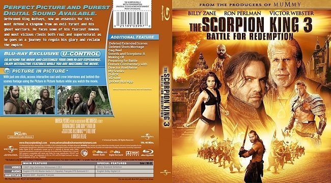 dvd cover The Scorpion King 3: Battle For Redemption