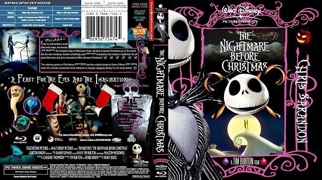 dvd cover The Nightmare Before Christmas