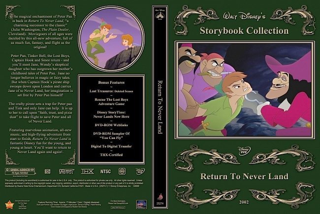 dvd cover Return To Never Land
