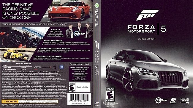 dvd cover Forza Motorsport 5 Limited Edition NTSC