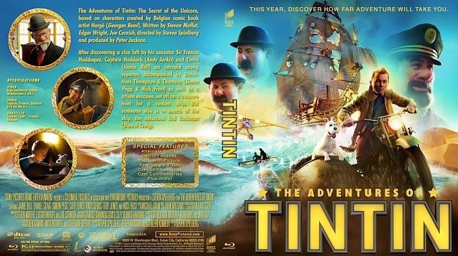 dvd cover The Adventures Of Tintin