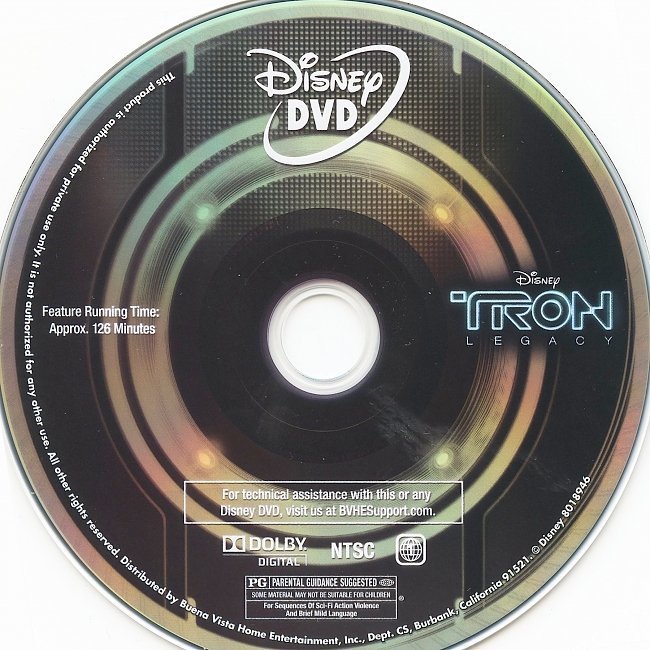 dvd cover Tron: Legacy (2010) WS R1